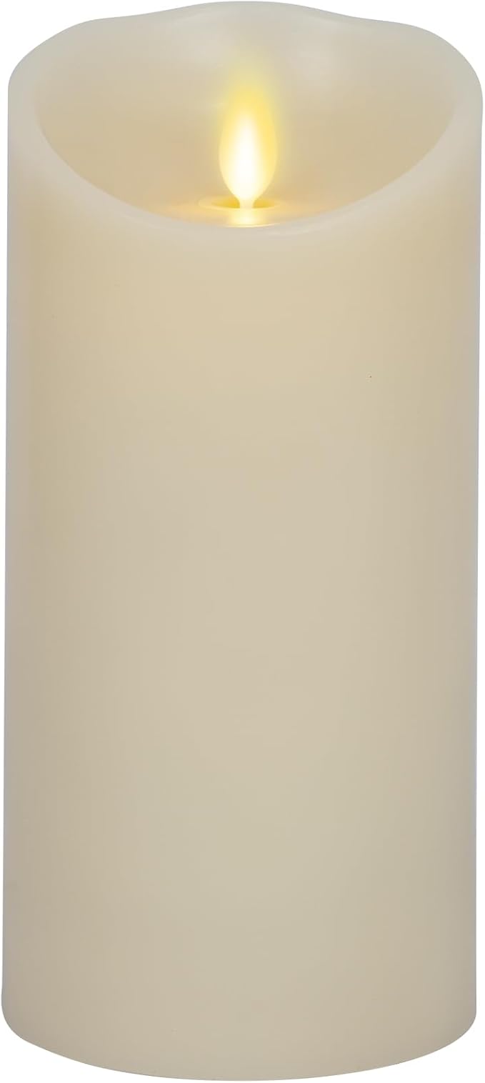 Darice LM357B 7-Inch Ivory Flameless Pillar Candle