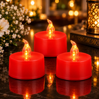 12 Pack Green Flameless Tea Light Candles – 100+ Hours