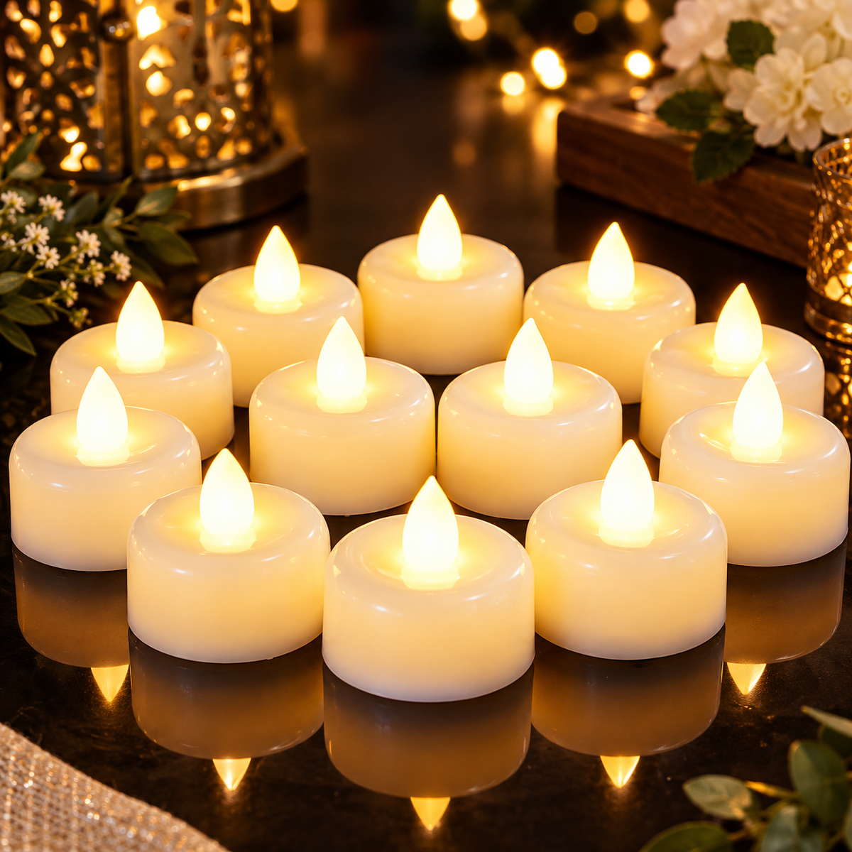 Amagic 12-Pack Flameless LED Tea Light Candles – Warm White