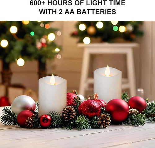 2PCS Flameless Candles with Remote Control, 3 x 5 Inch
