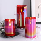 Flameless Pillar Candles with Remote – Set of 3