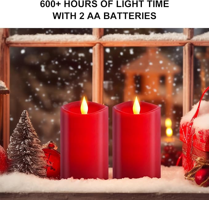2PCS Flameless Candles with Remote Control, 3 x 5 Inch