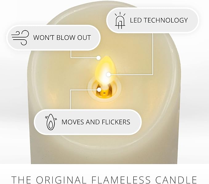 Darice LM357B 7-Inch Ivory Flameless Pillar Candle