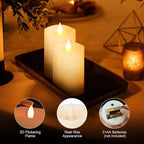 2PCS Flameless Candles with Remote Control, 3 x 5 Inch