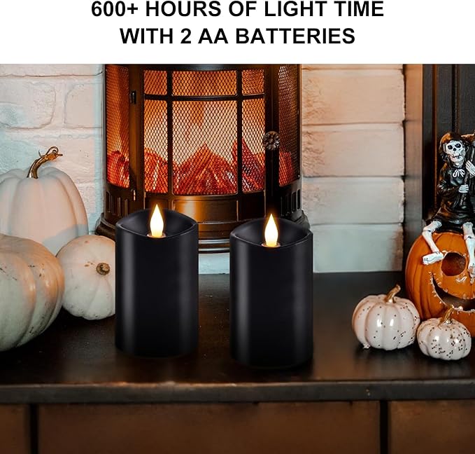 2PCS Flameless Candles with Remote Control, 3 x 5 Inch