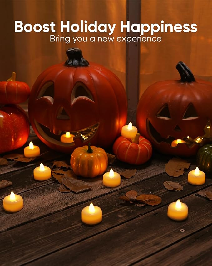 Amagic 12-Pack Flameless LED Tea Light Candles – Warm White