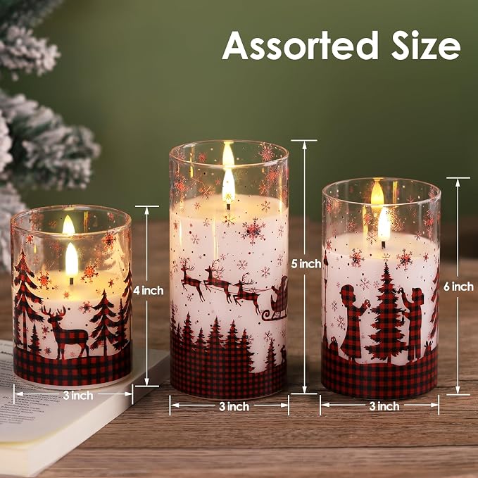 Flameless Pillar Candles with Remote – Set of 3