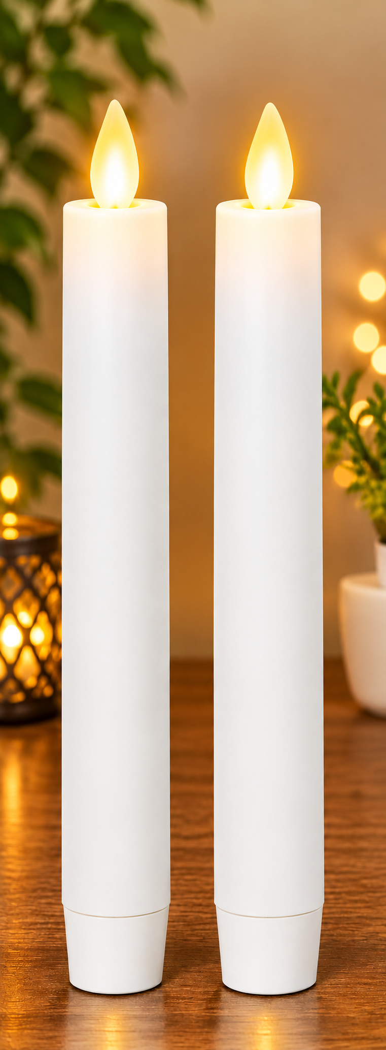 Red Flameless Taper Candles 6.75 Inch – Set of 2
